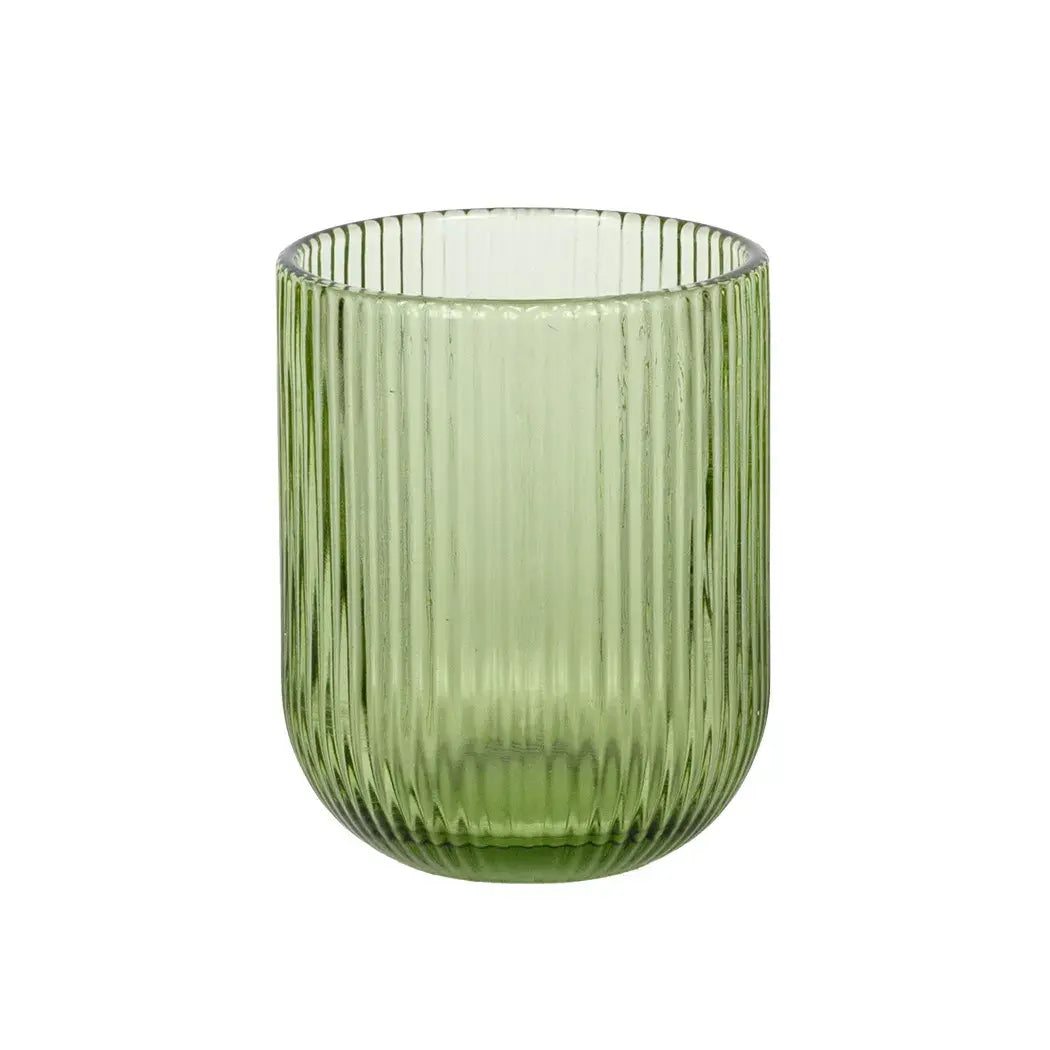 Tumbler - Lines Green 250ml - Glass / Crystal