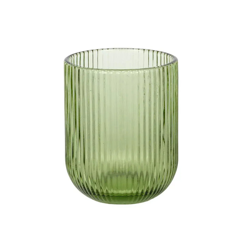 Tumbler - Lines Green 250ml - Glass / Crystal
