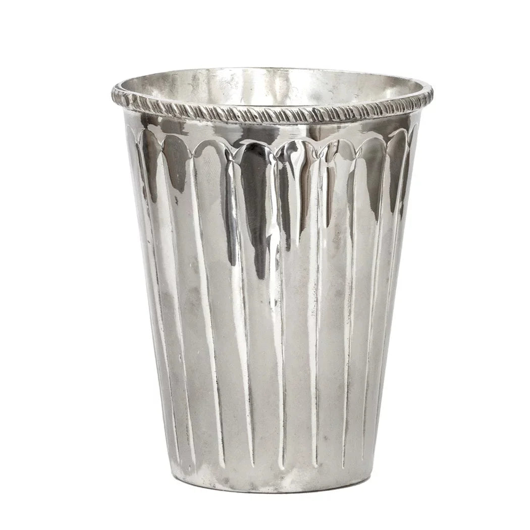 Tumbler - Ribbed Goblet - Pewter