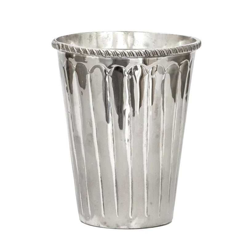 Tumbler - Ribbed Goblet - Pewter