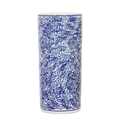 Umbrella Stan - Blue & White Floral 43cm - Ceramic