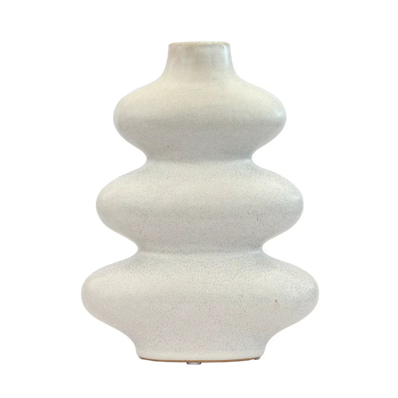 Vase - 3 Tier Natural 22.5cm - Ceramic