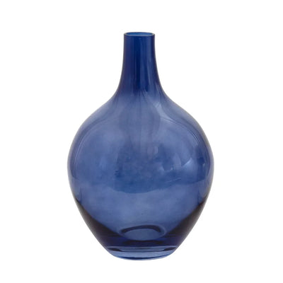 Vase - Blue Bottle 20cm - Glass / Crystal