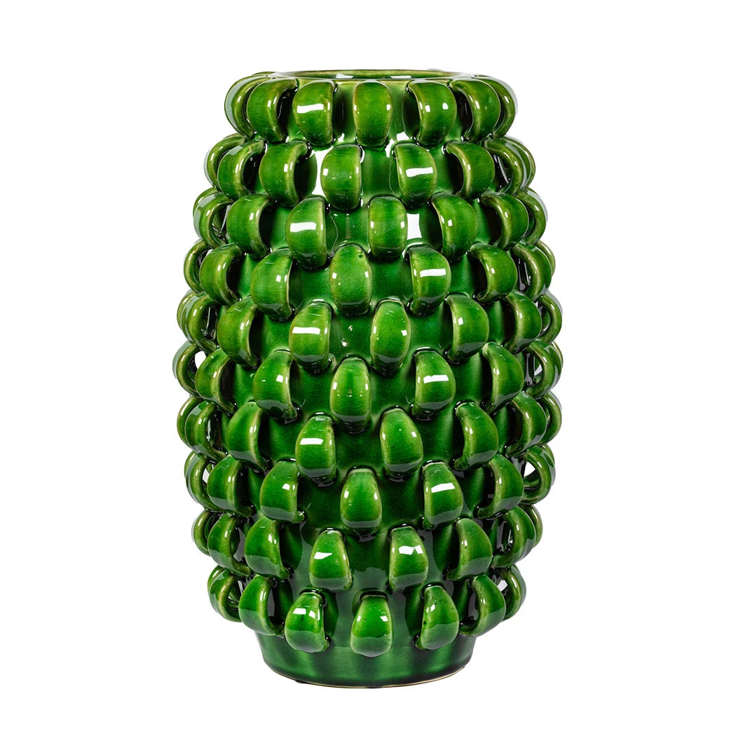 Ceramic Vase - Green Rings 38cm