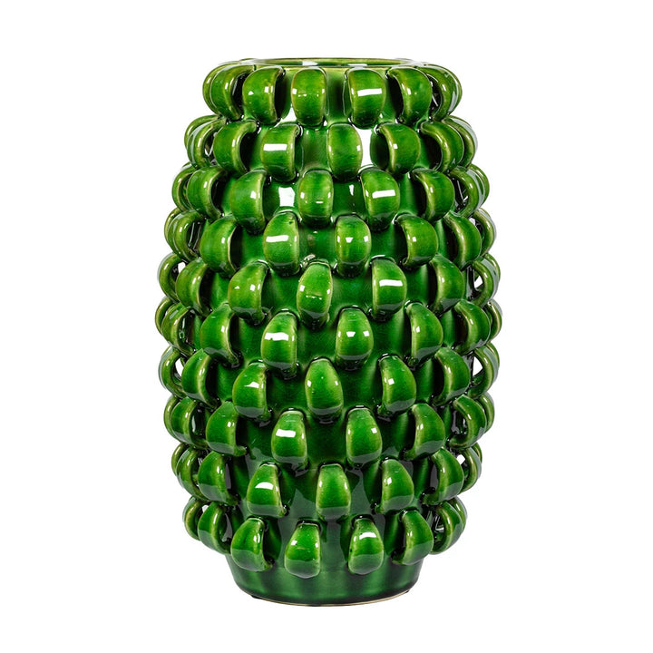 Ceramic Vase - Green Rings 38cm