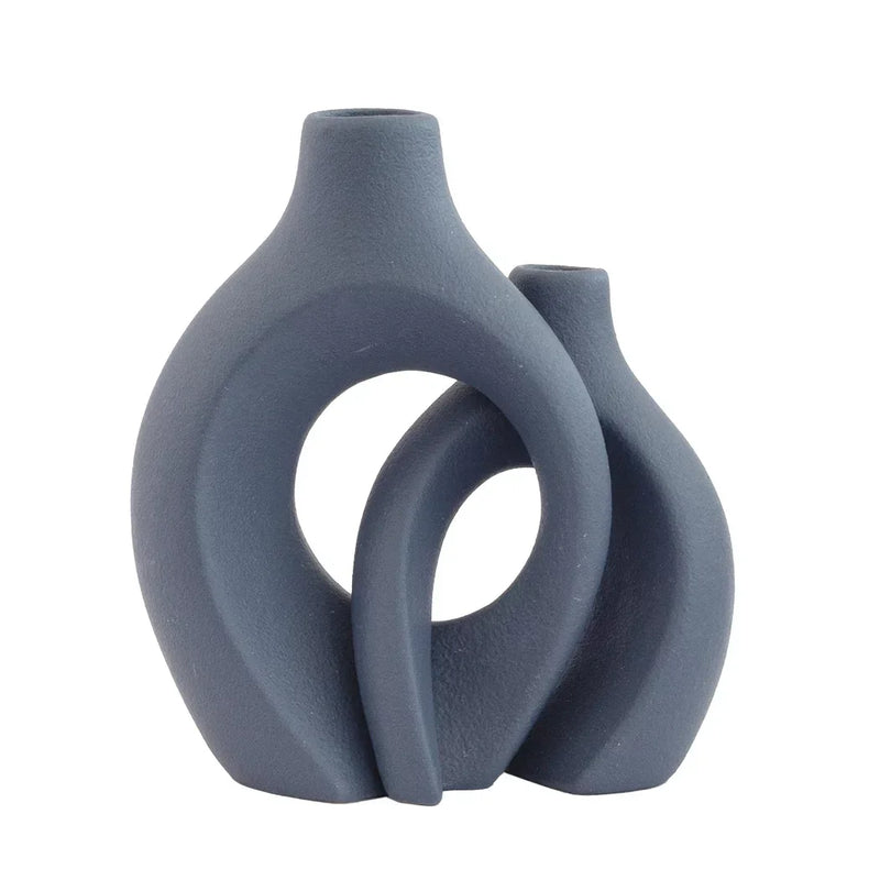 Vase Set - Intertwined Blue-grey - Resin