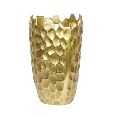 Vase Textured Rustic Gold 30cm Iron