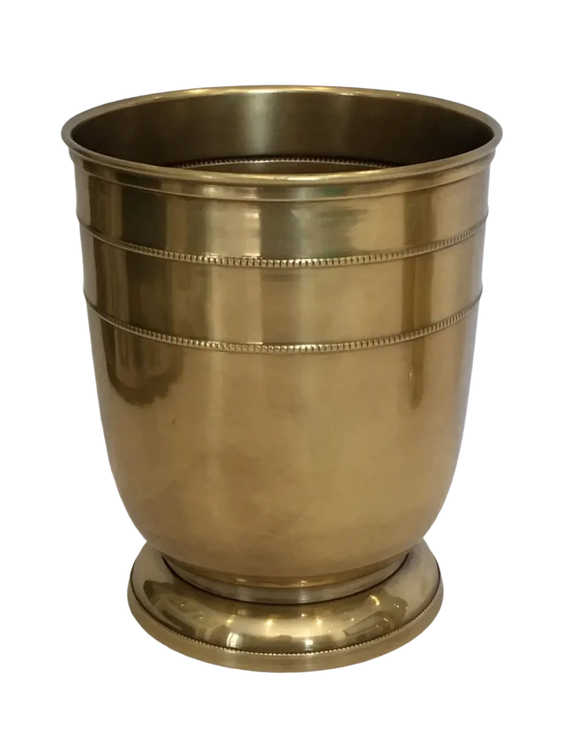 Waste Bin - Beaded Brass - Metal