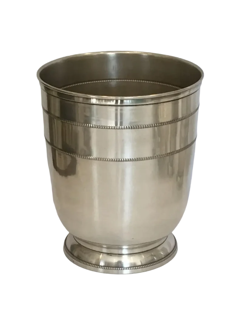 Waste Bin - Beaded Silver - Metal