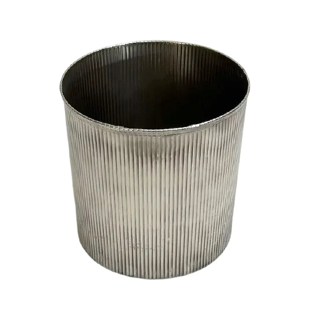 Waste Bin - Silver Lines - Metal