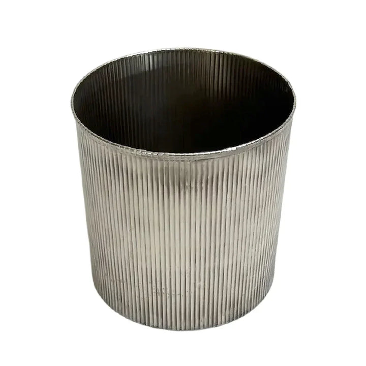 Waste Bin - Silver Lines - Metal