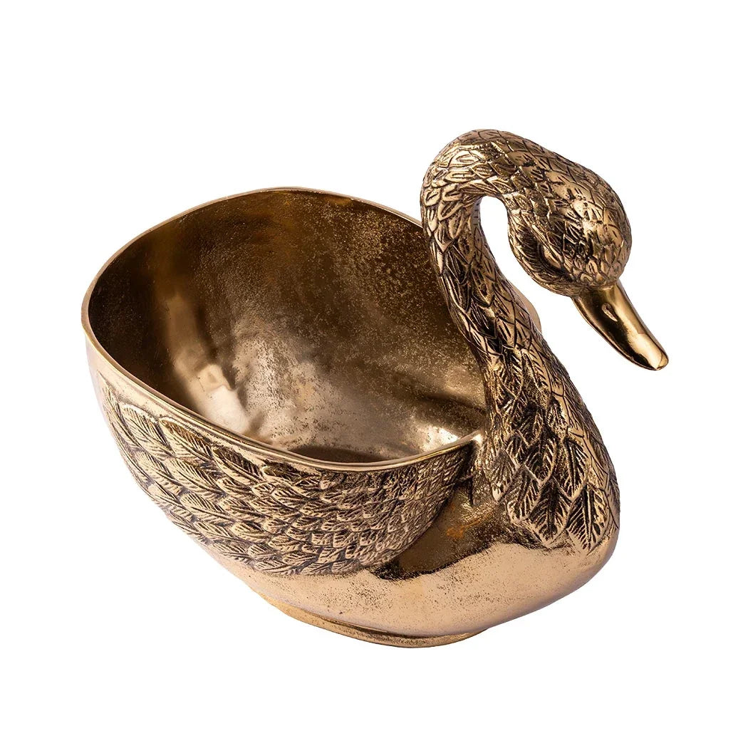 Wine Cooler - Brass Elegant Swan - Metal