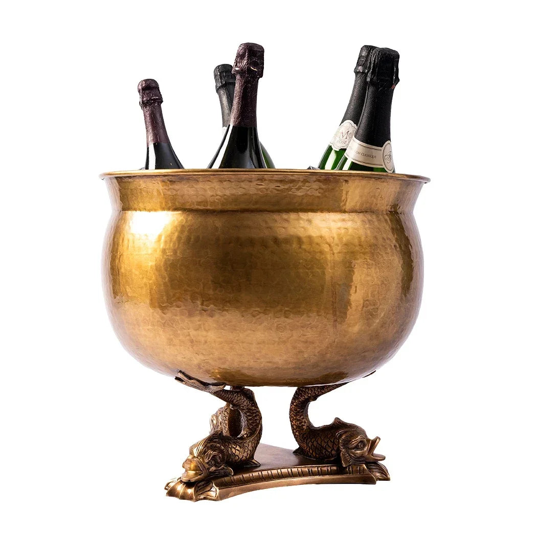 Wine Cooler - Brass Koi XL - Metal