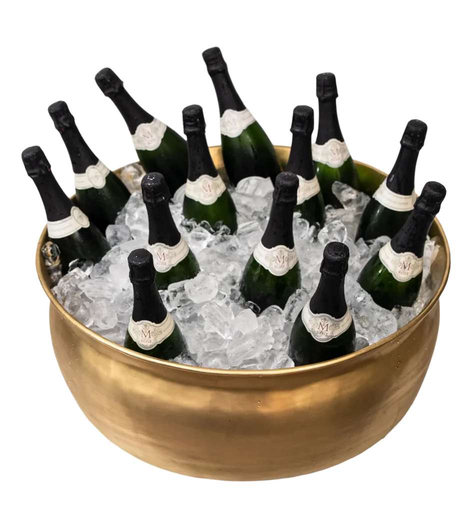 Wine Cooler - Brass Round Vintage Tub Large - Metal