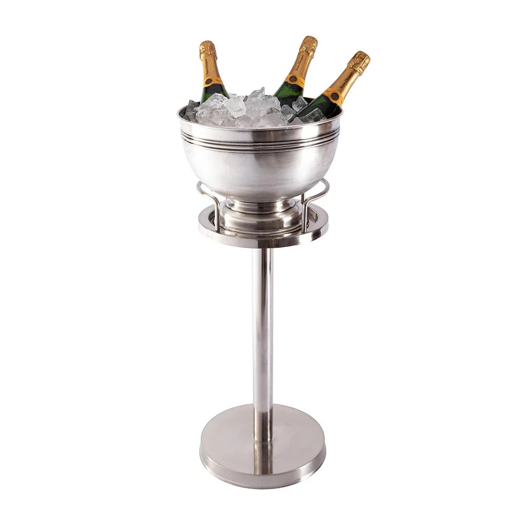 Wine Cooler - Silver Bowl on Stand 71cm - Metal