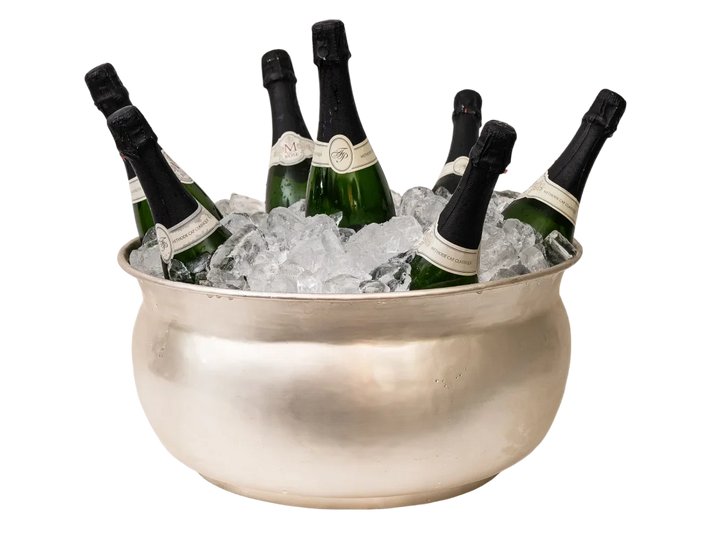 Wine Cooler - Silver Round Vintage Tub Large - Metal