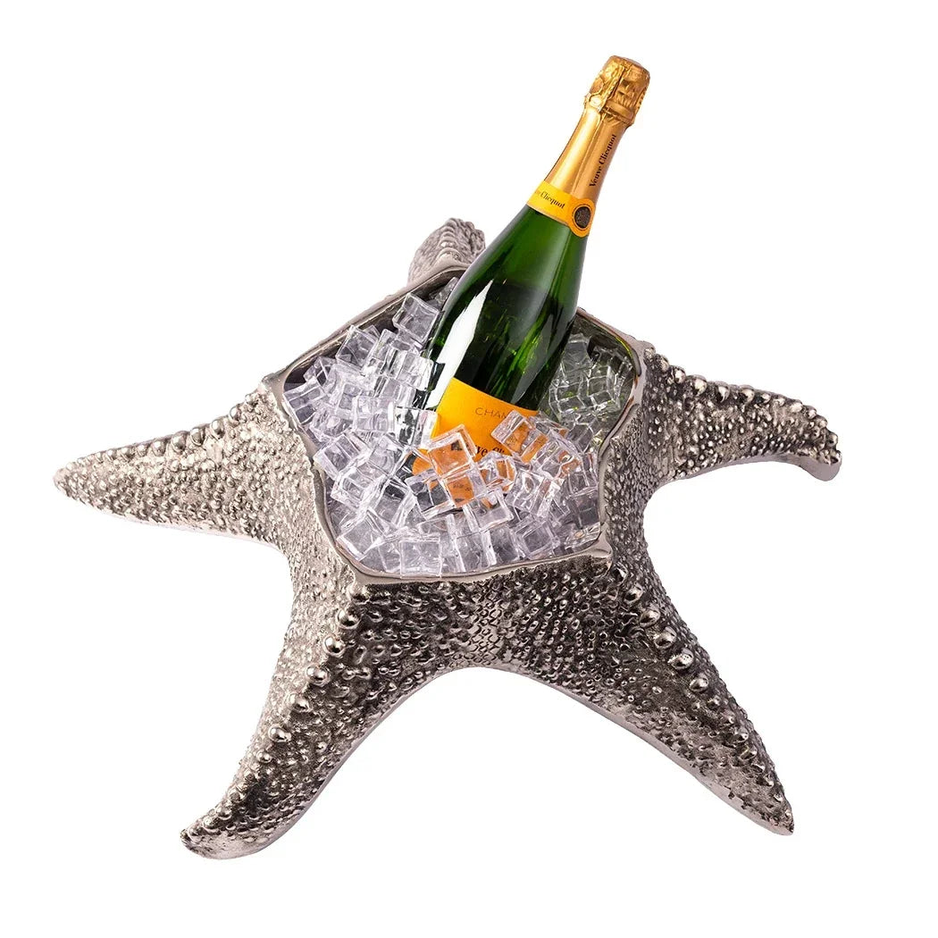 Wine Cooler - Silver Starfish - Metal