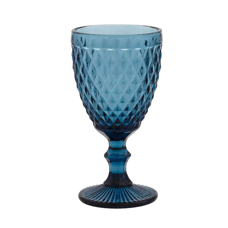 Wine Glass - Diamonds Blue 300ml - Glass / Crystal