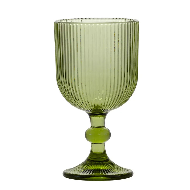 Wine Glass - Lines Green 350ml - Glass / Crystal
