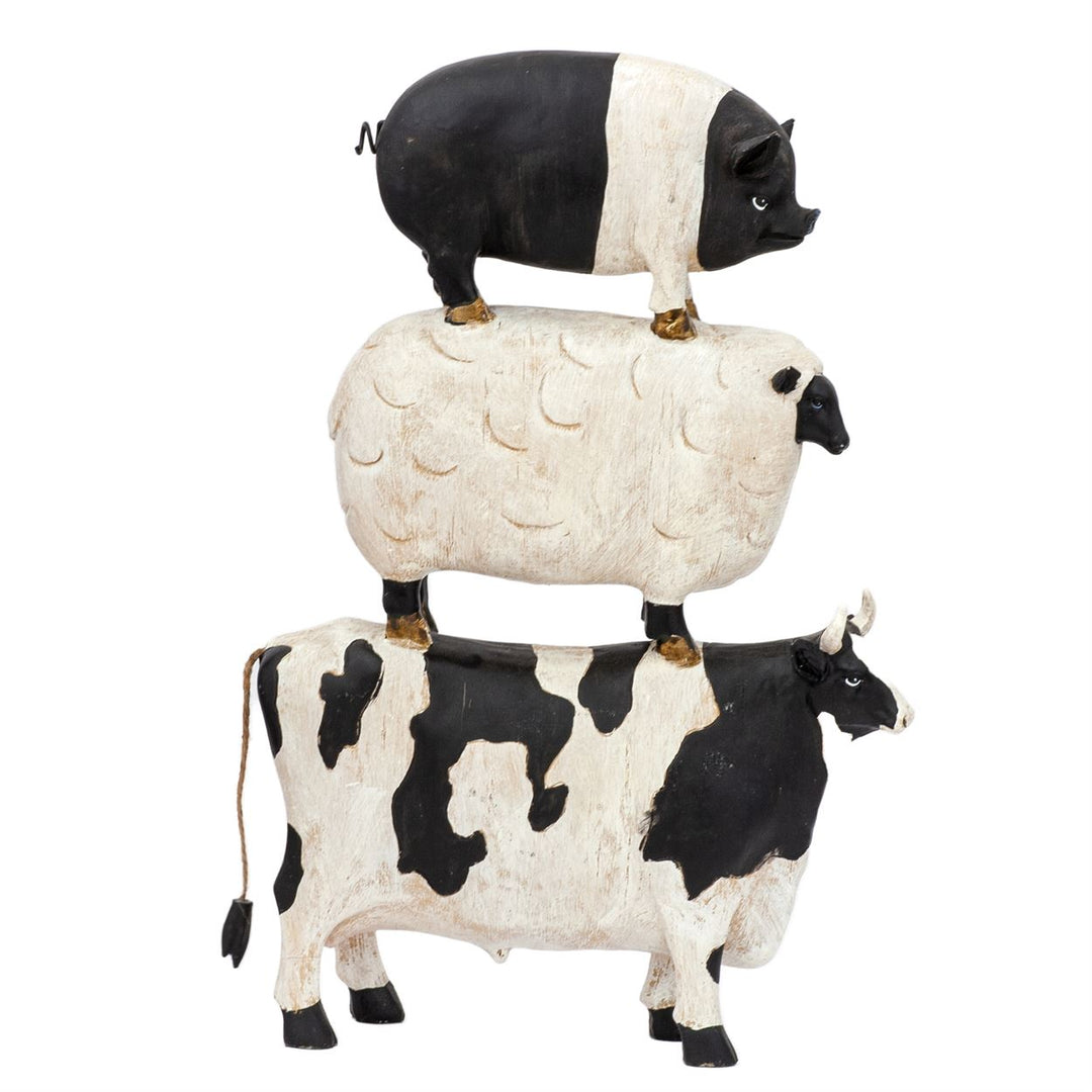 animal stack wood cow sheep pig