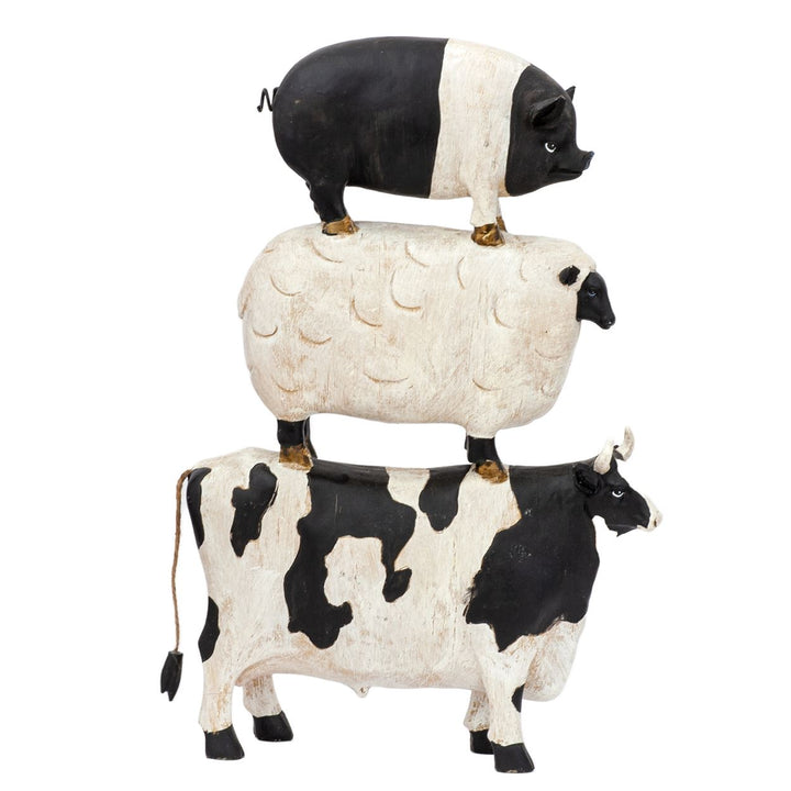 animal stack wood cow sheep pig