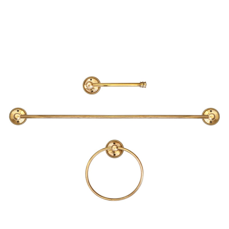 Towel Rail - Beaded Brass 100cm