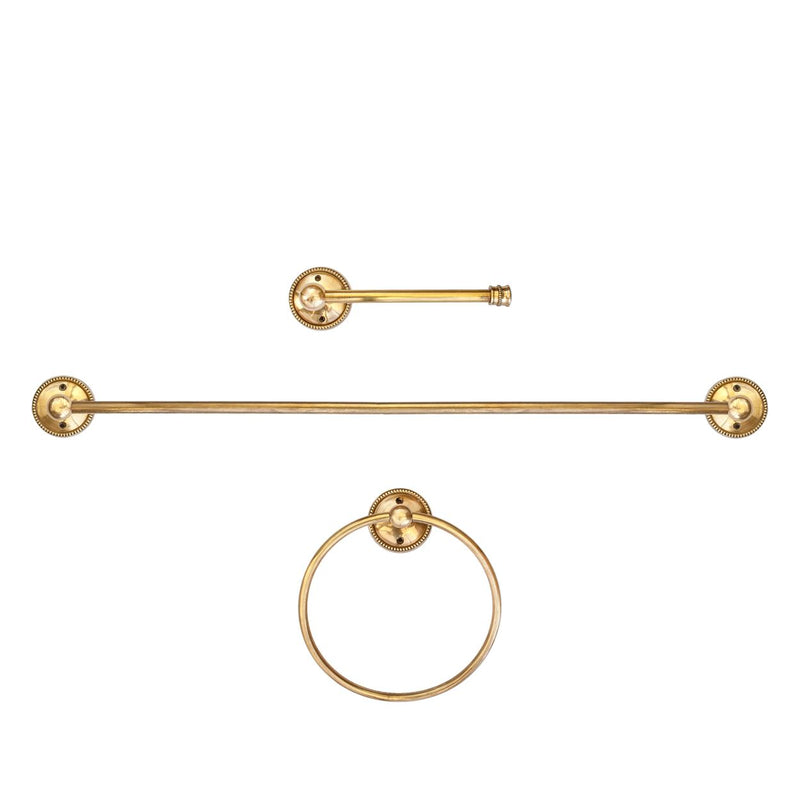 Towel Ring - Beaded Brass