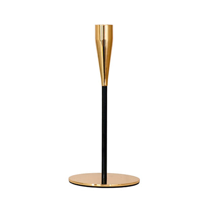 gold and black candle holder