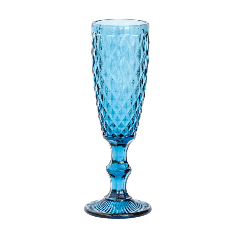 champagne flute glass blue 