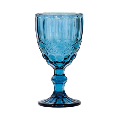 blue vintage wine glass
