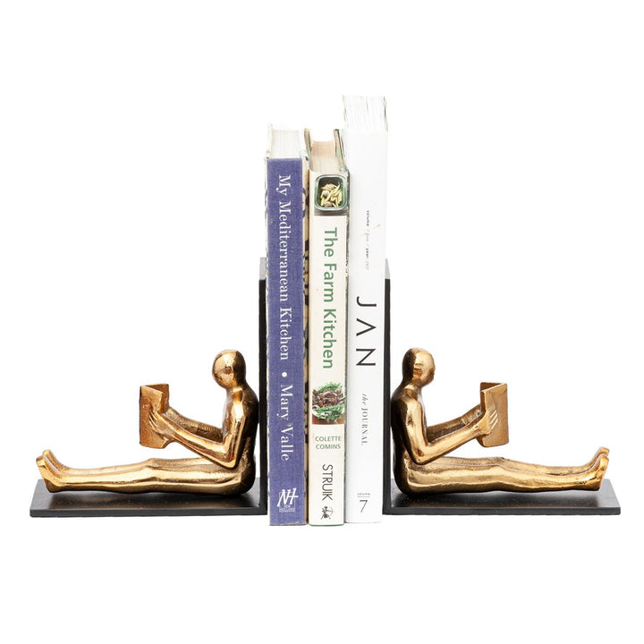 Bookends - Black &amp; Brass Figurine