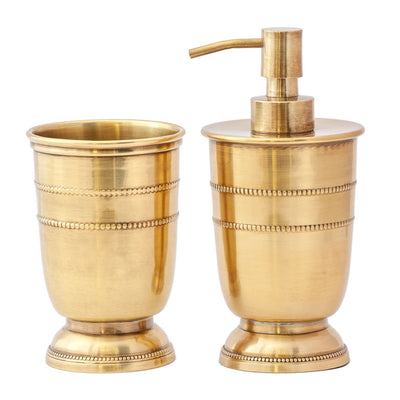 Tumbler - Brass Beaded - Pewter