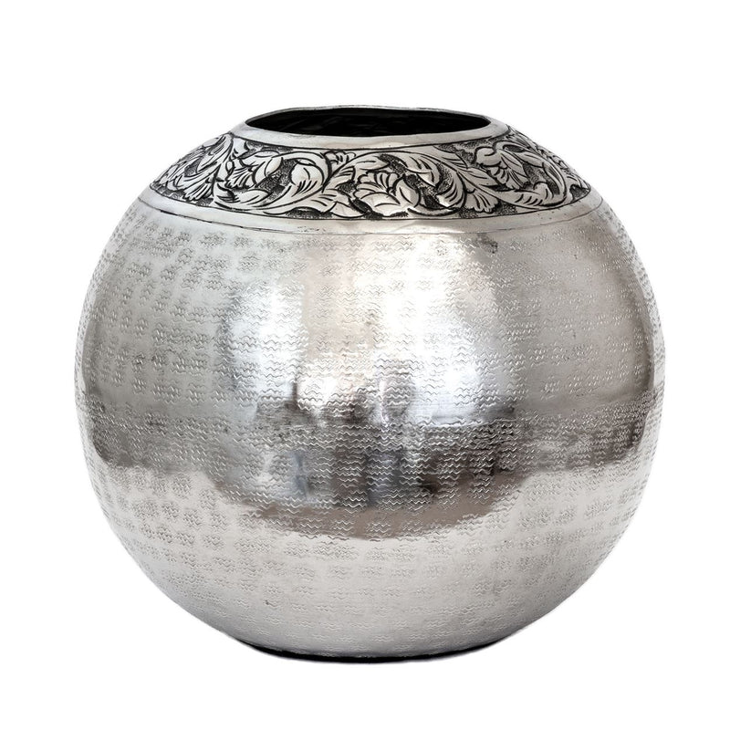 metal silver vase