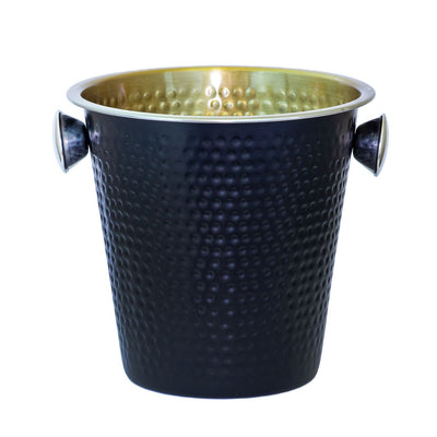 gold and black ice bucket