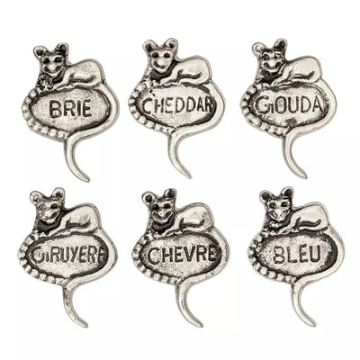 Cheese Plaque Set - 6 Mice - Pewter