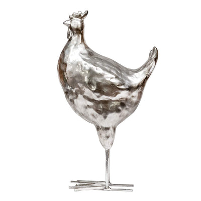 silver chicken ornament