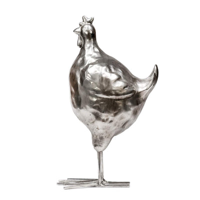 silver chicken ornament