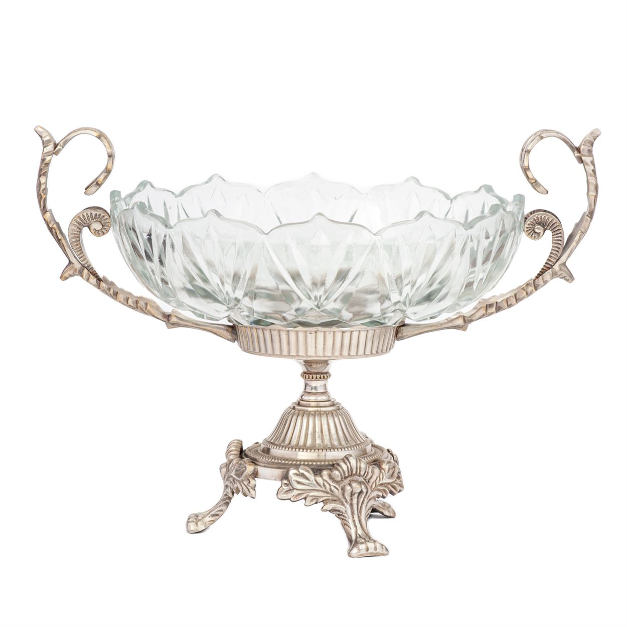 pewter and glass vase