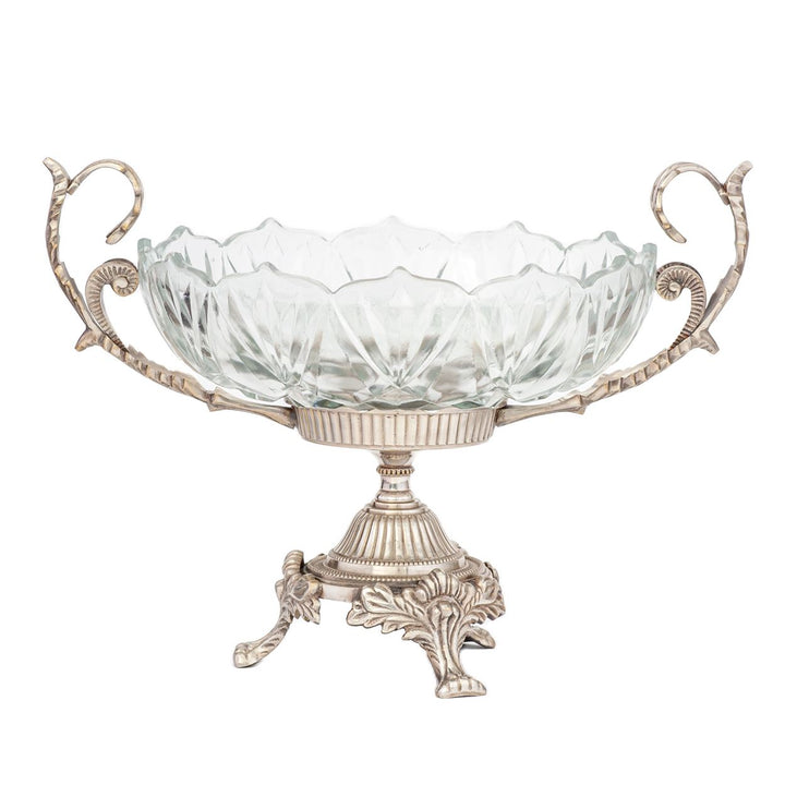 pewter and glass vase