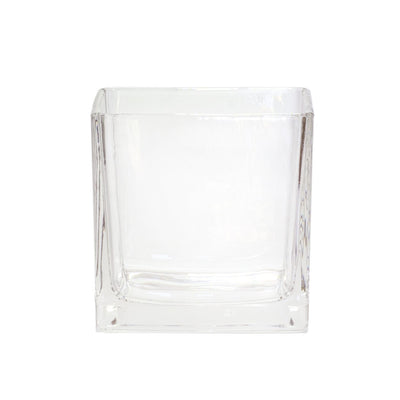 clear glass cube vase