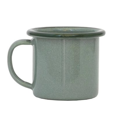 Cup - Enamel Thick Rimmed Various 150ml - Duckegg with Green