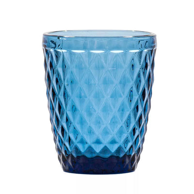 Drinking Glass - Diamonds Blue Tumbler 225ml - Glass /