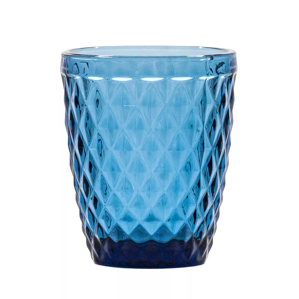 Drinking Glass - Diamonds Blue Tumbler 225ml - Glass