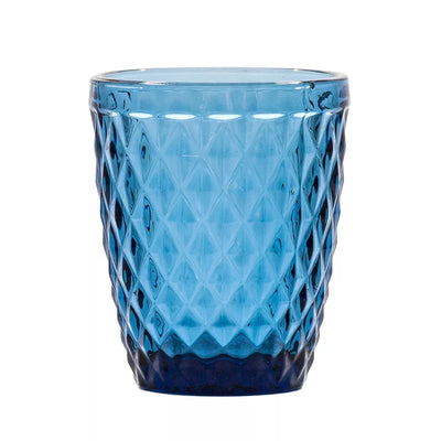 Drinking Glass - Diamonds Blue Tumbler 225ml - Glass