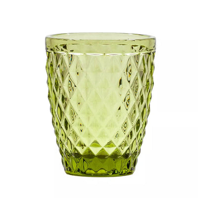 Drinking Glass - Diamonds Green Tumbler 225ml - Glass /