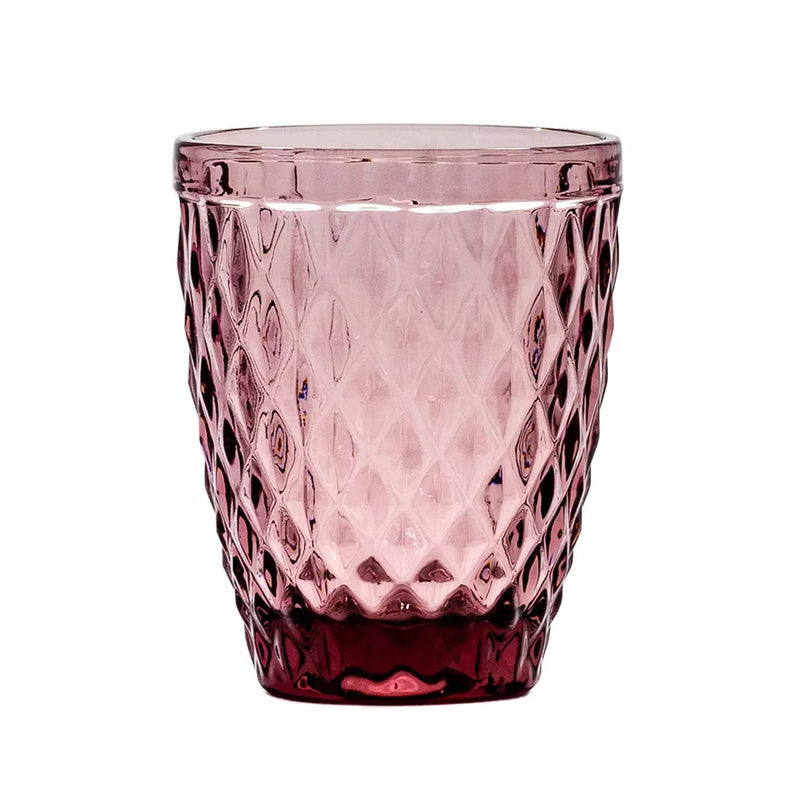 Drinking Glass - Diamonds Magenta Tumbler 225ml - Glass /