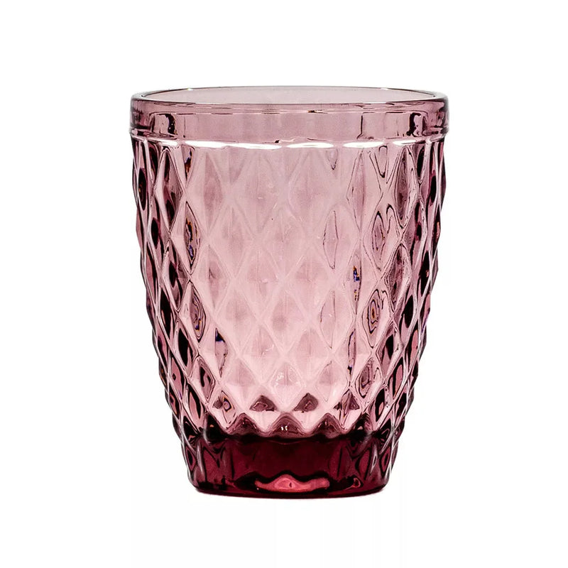 Drinking Glass - Diamonds Magenta Tumbler 225ml - Glass /