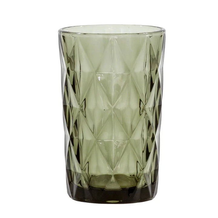 Drinking Glass - Large Diamonds Grey 340ml - Glass / Crystal