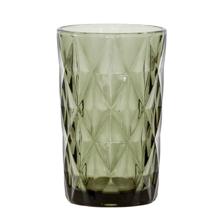 Drinking Glass - Large Diamonds Grey 340ml - Glass / Crystal