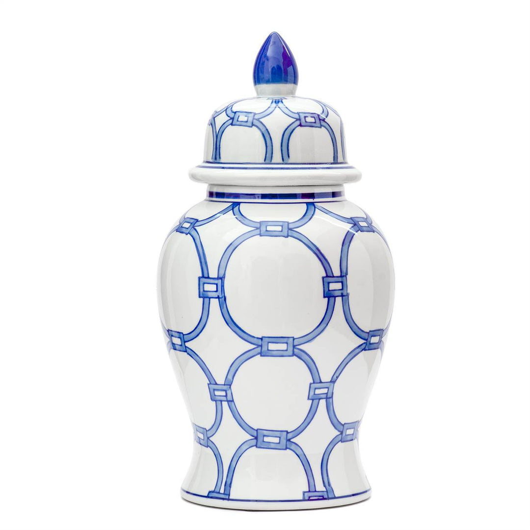 Ginger Jar - Blue &amp; White Circles 37cm
